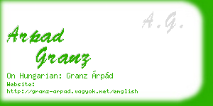 arpad granz business card